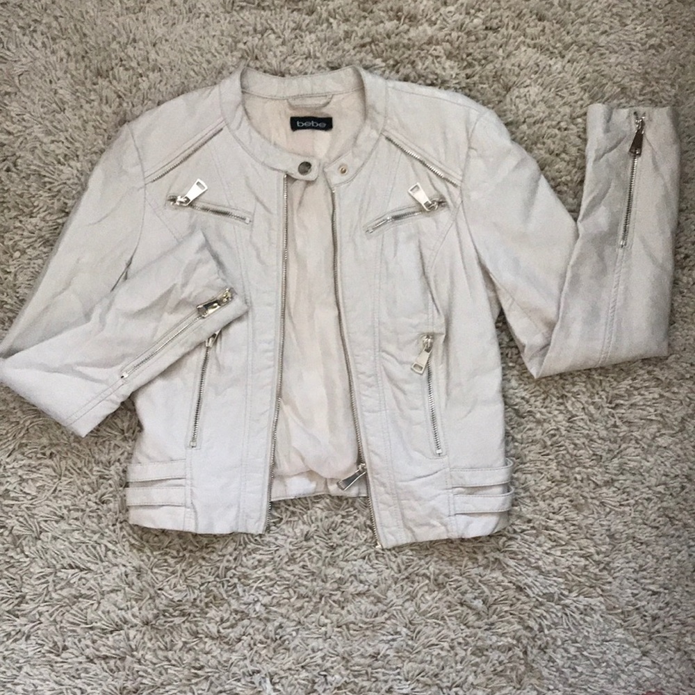 Bebe Beige Moto Jacket - XS